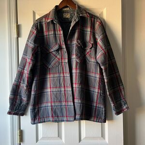 Vintage 80s90s Oakton Ltd Quilted Striped Flannel | Men's Size L | Made in Korea